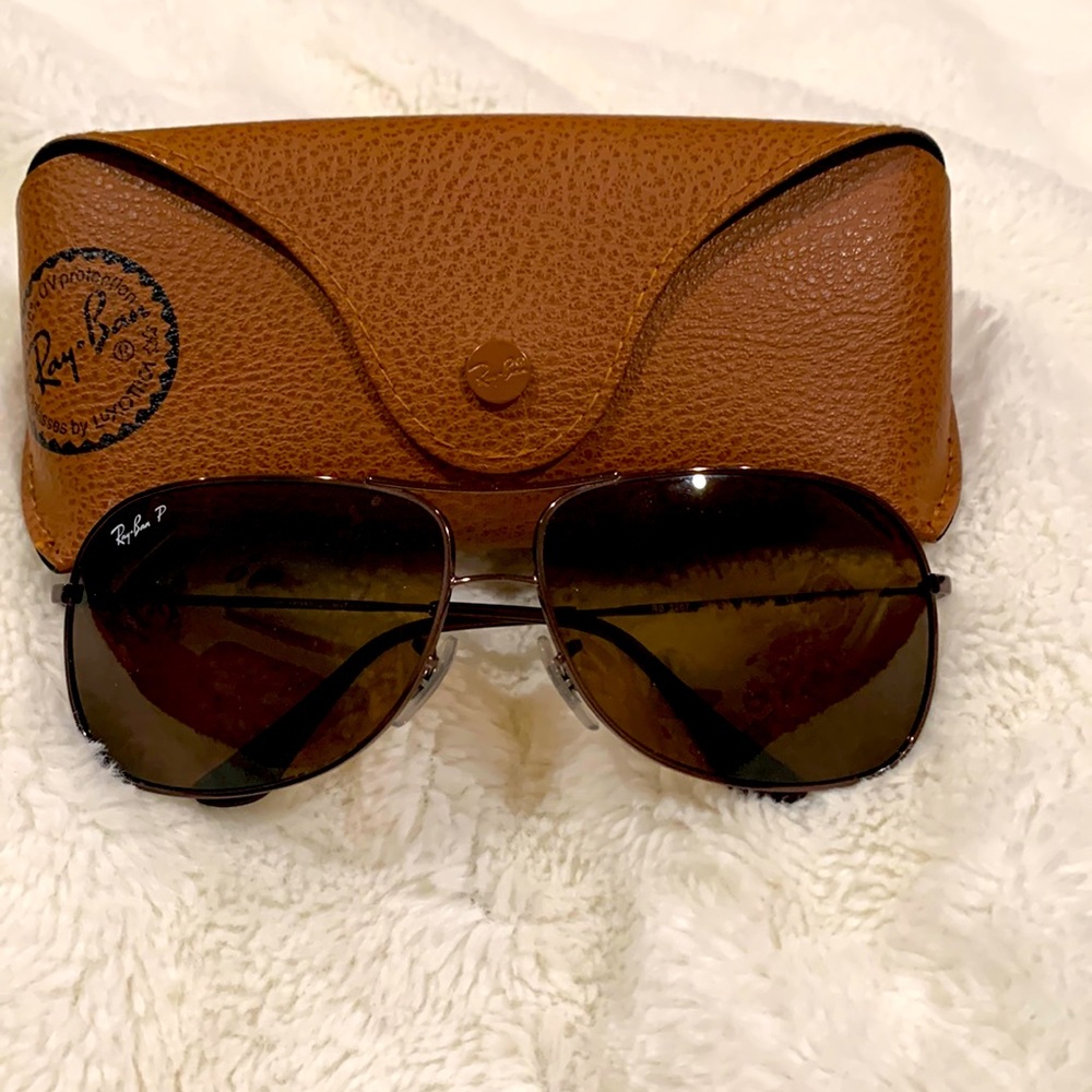 Unisex fashion navigator Ray-Ban ® RB3267 w/ brown metal frame and brown lenses